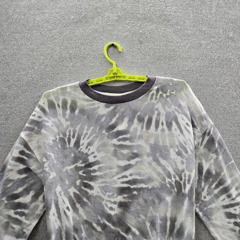 PINK‎ Victoria's Secret Women Sweatshirt S Gray Tie Dye Long Sleeve